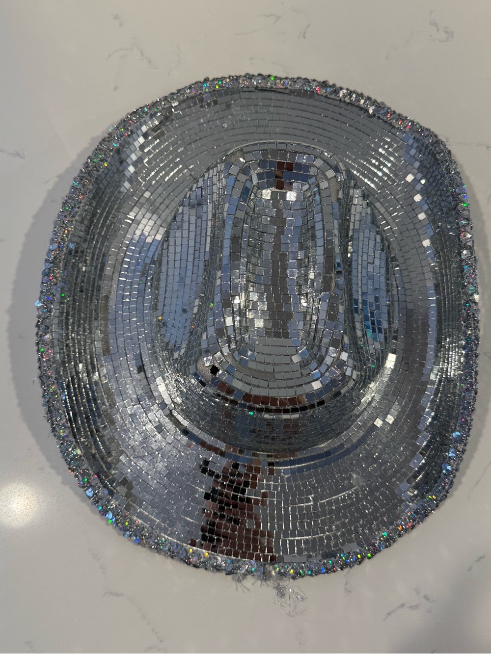 Silver Sequin Cowboy Hat